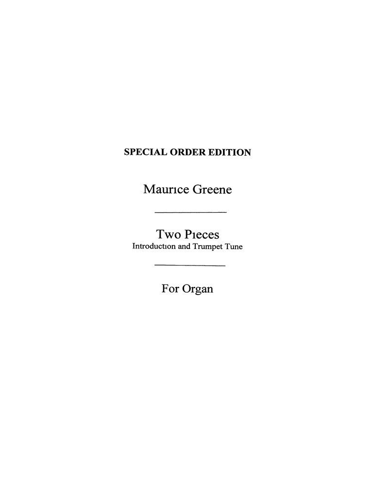 Maurice Greene: Minuet And Trumpet Tune For Organ